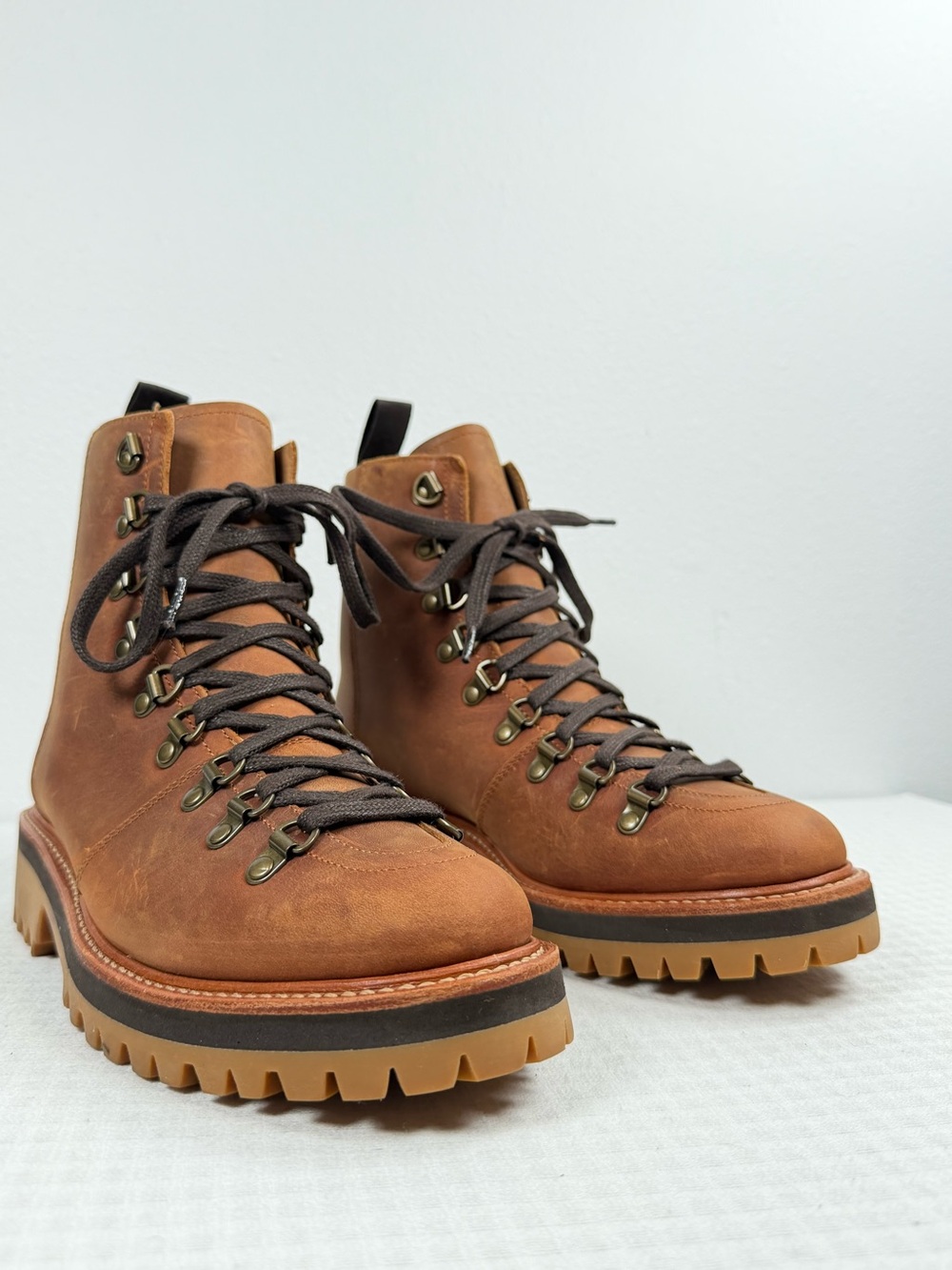 Grenson Brady Men’s Hiker Boots Size 7 US (6 UK) Brown Leather Commando Soles